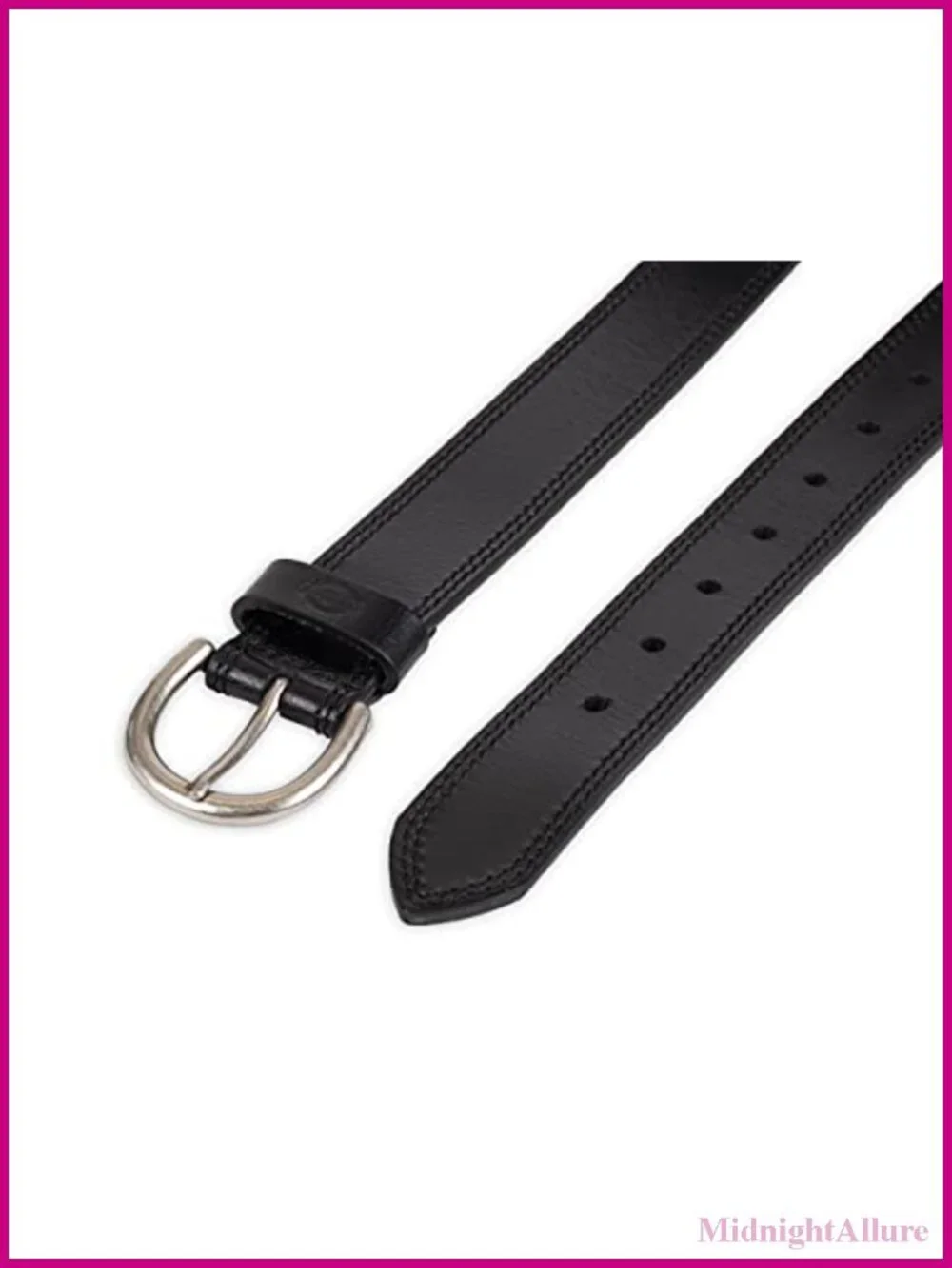 Genuine Leather Casual Workwear Jean Belt Round Harness Buckle